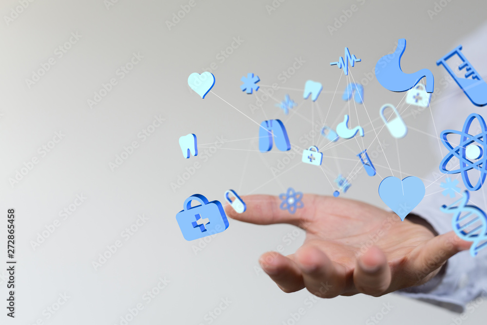 Health Insurance Concept - digital interface Health Insurance Concept - digital interface
