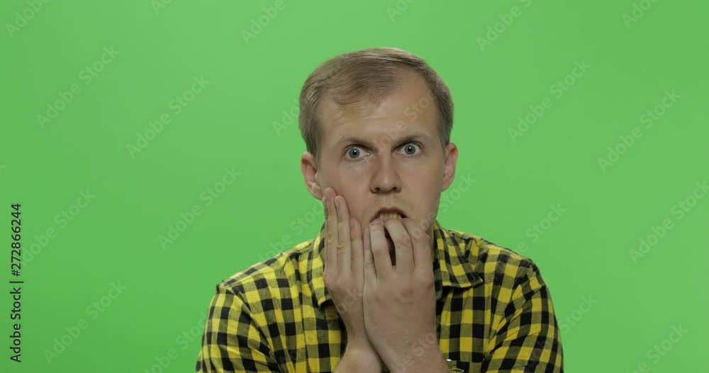 Handsome man desperate and sad. Pessimistic and melancholy. Chroma key Handsome man desperate and sad. Pessimistic and melancholy. Chroma key