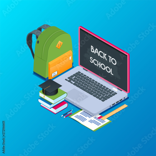 Back to school Isometric concept 02