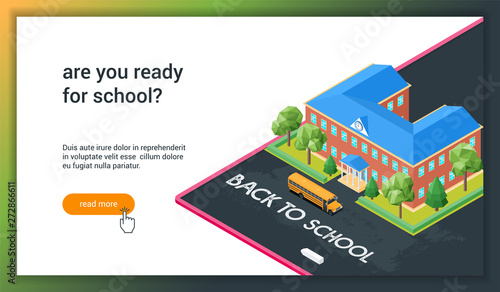 Back to school Isometric concept 03