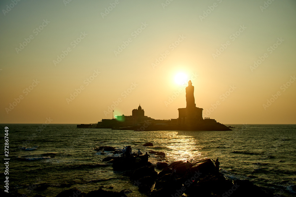 Sunrise above the sea Kanyakumari Comorin cape India Sunrise above the sea Kanyakumari Comorin cape India