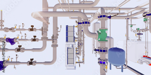 Conceptual visualization of driwing style of utilities at BIM technology photo