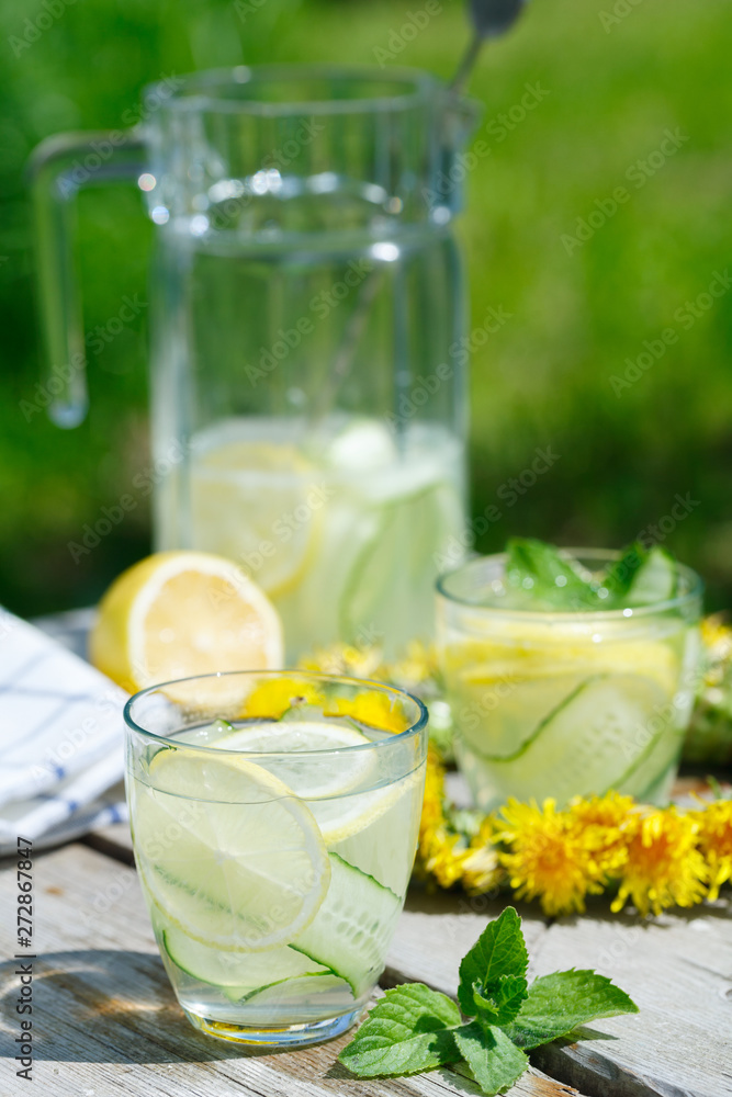refreshing detox lemonade from cucumber, lemon and mint refreshing detox lemonade from cucumber, lemon and mint