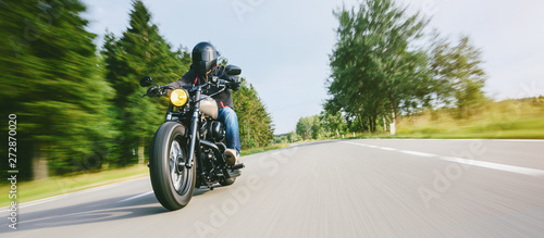 Obraz na płótnie motorbike on the road riding
