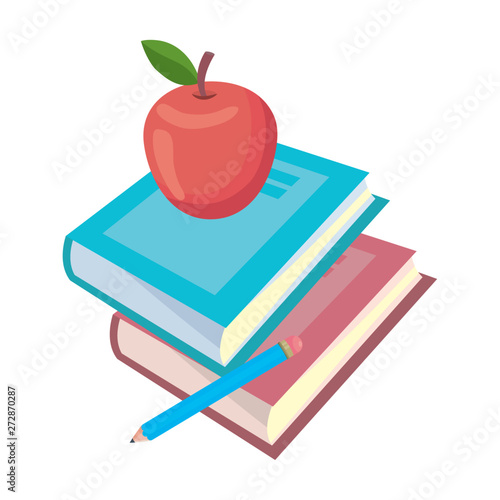 Isolated book and apple of school design vector illustration