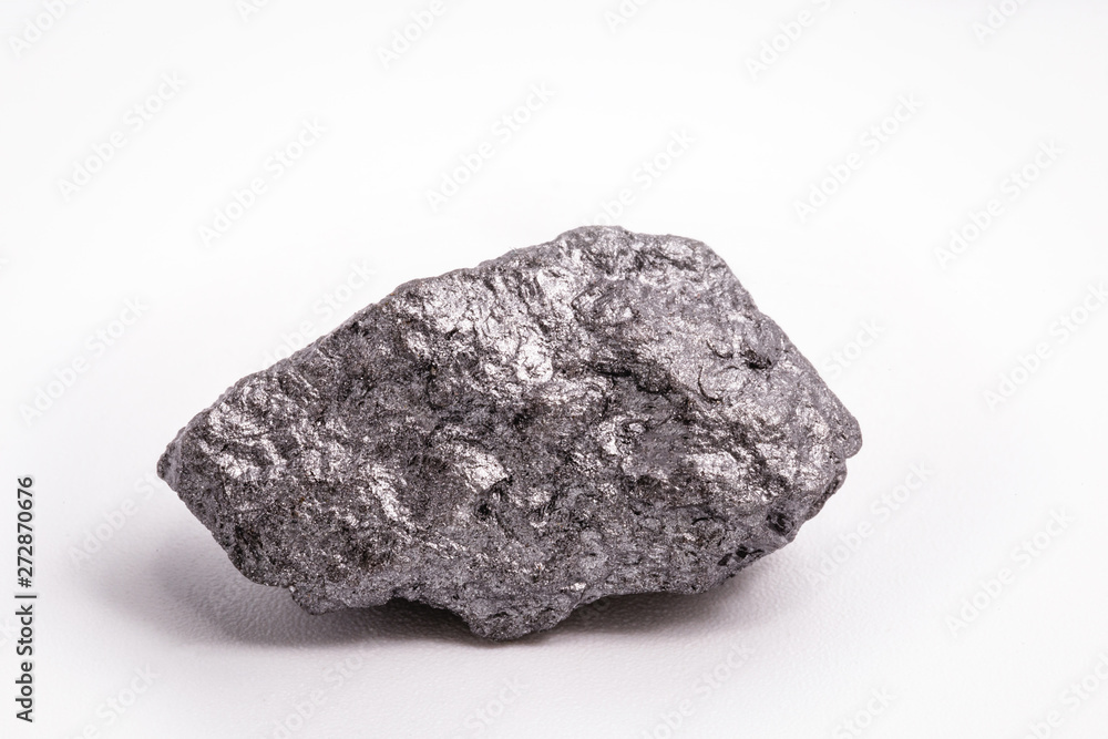 Concept of luxury, rarity. Silver nugget isolated on white background, raw gemstone. Concept of luxury, rarity. Silver nugget isolated on white background, raw gemstone.