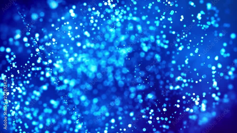 Magic blue glowing particles flow in viscous liquid and bright glisten. Science fiction. 4k 3d sci-fi background with glittering particles, depth of field and bokeh. Luma matte as alpha channel. 46 Magic blue glowing particles flow in viscous liquid and bright glisten. Science fiction. 4k 3d sci-fi background with glittering particles, depth of field and bokeh. Luma matte as alpha channel. 46