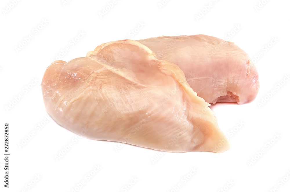 chicken fillet isolated on white background. Close-up. chicken fillet isolated on white background. Close-up.