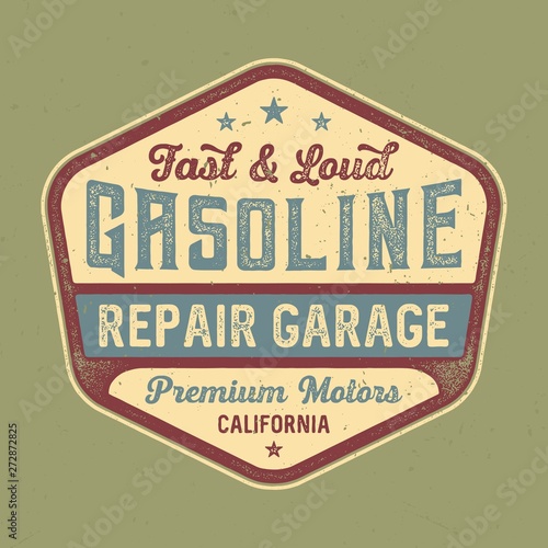 Gasoline - Repair Garege / Vintage Tee Design For Printing