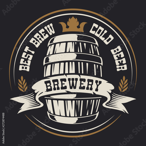 Badge with a barrel of beer