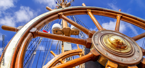 close up of an steering wheel