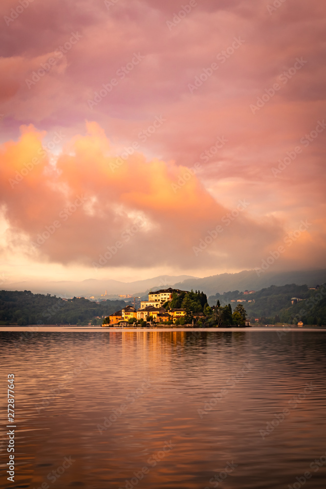 Sunrise at Isola San Giulio, Lake Orta, Italy