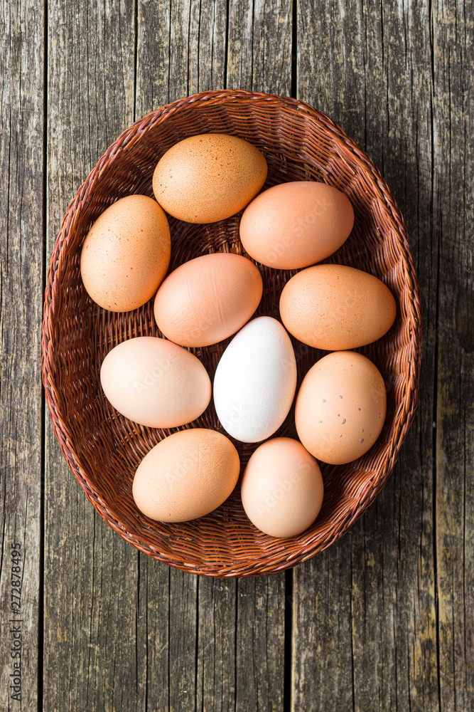 Raw chicken eggs. Raw chicken eggs.