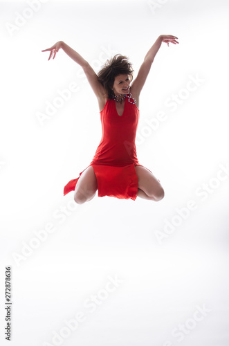 Red jump on white