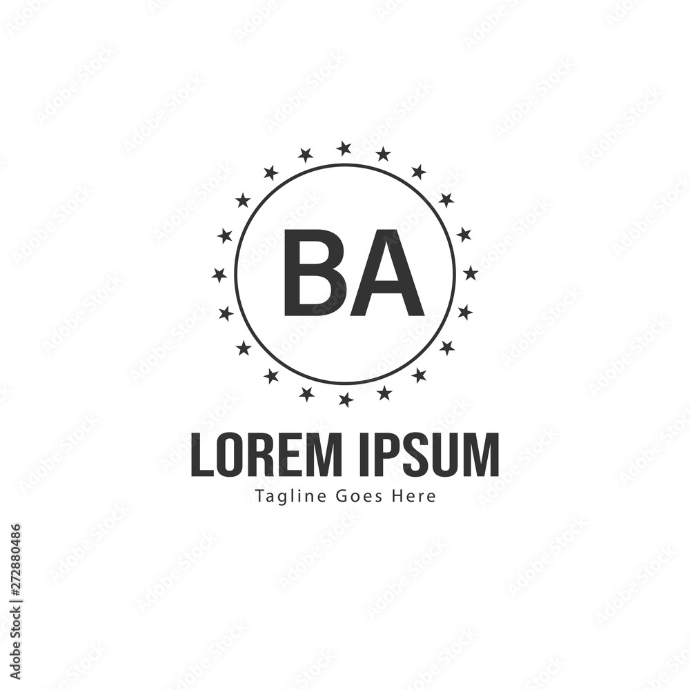 BA Letter Logo Design. Creative Modern BA Letters Icon Illustration