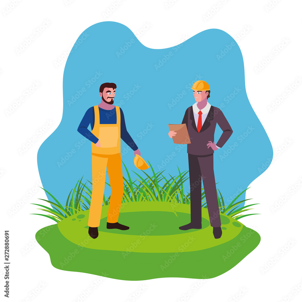builder constructor with engineer on the lawn builder constructor with engineer on the lawn