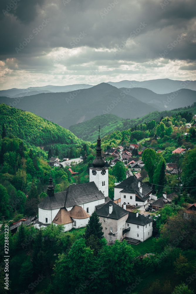 Spania dolina church, Slovakia, summer, edit space Spania dolina church, Slovakia, summer, edit space