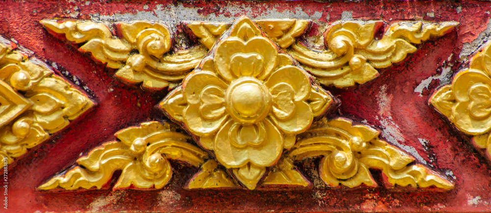 Fototapeta premium Thai pattern is a flower shape with old,background