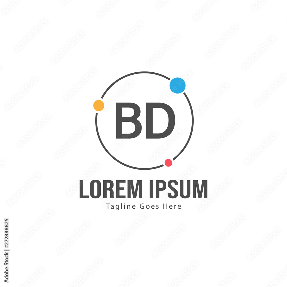 BD Letter Logo Design. Creative Modern BD Letters Icon Illustration