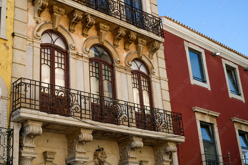 old architecture facade in Faro,Portugal old architecture facade in Faro,Portugal