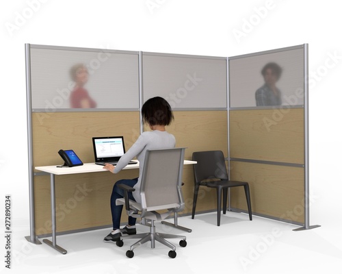 OFFICE CUBICLE PARTITION AND FURNITURE