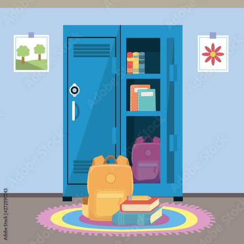 School locker and supplies design