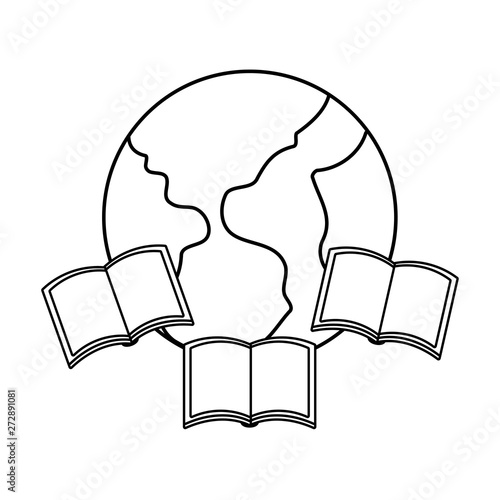 textbooks open with planet earth