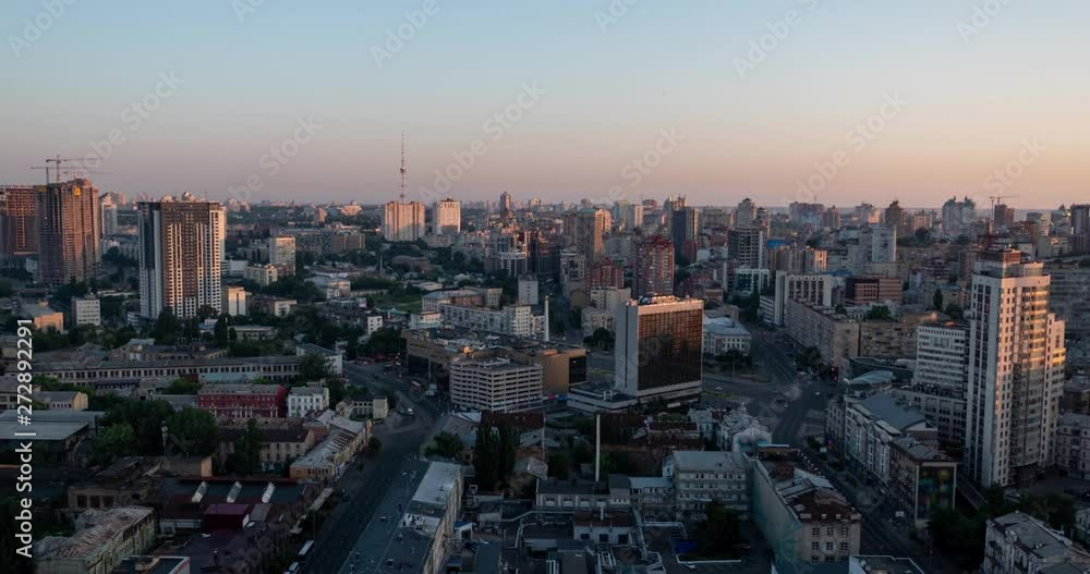 Timelapse the dawn of the city. Kiev, Ukraine. Timelapse the dawn of the city. Kiev, Ukraine.