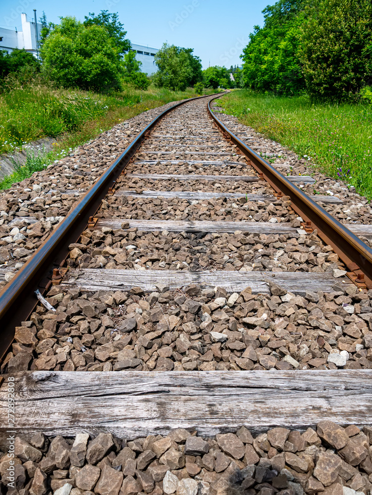 Naklejka premium View on the train rails