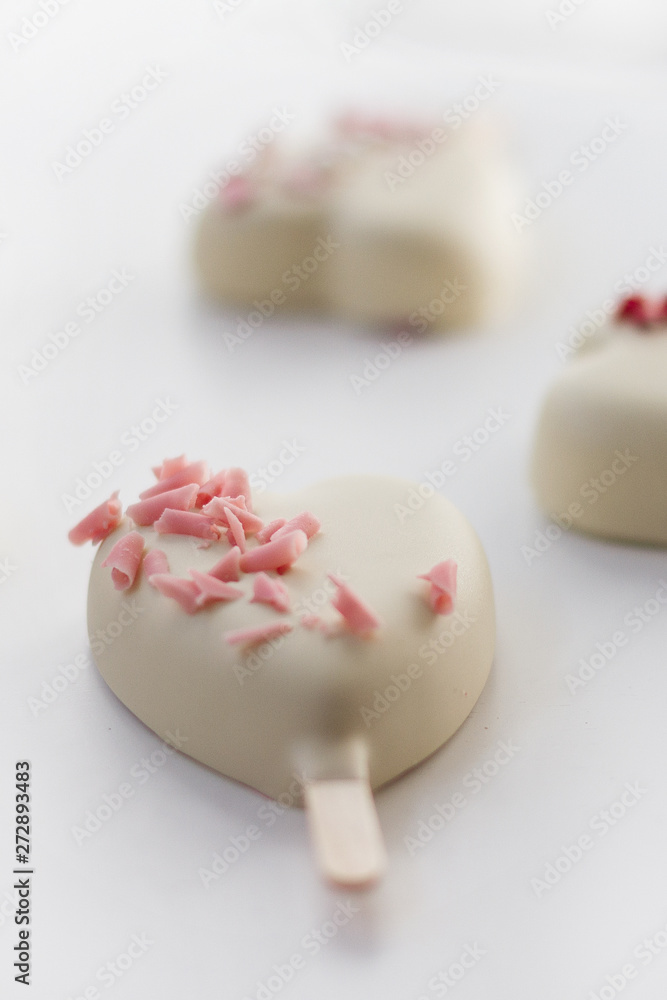 Popsicle mousse cakes for St. Valentine's Day