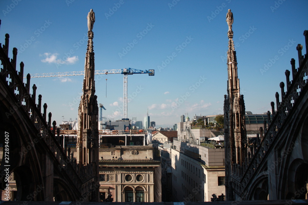 Rooftop View from Duomo Milano of City of Milan