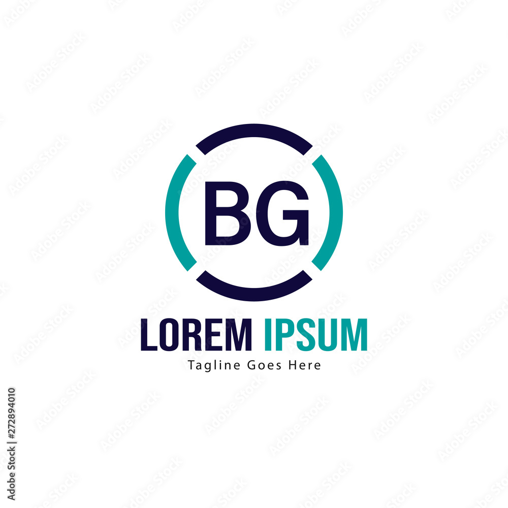 BG Letter Logo Design. Creative Modern BG Letters Icon Illustration