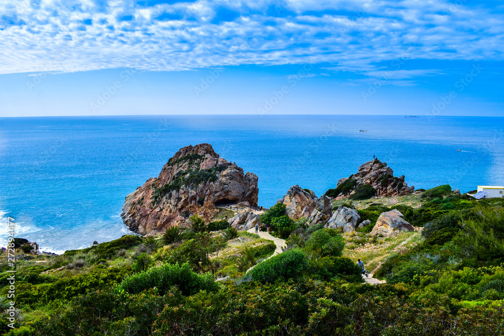 Panoramic View of  Mediterranean and Altantic Sea, Tangier City, Morocc