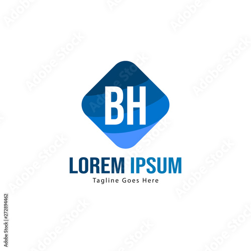BH Letter Logo Design. Creative Modern BH Letters Icon Illustration