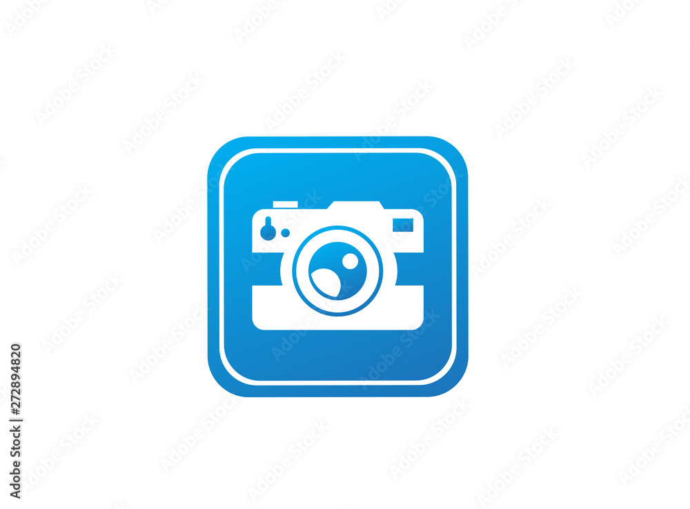 Photographe an old style camera logo design illustration in the shape