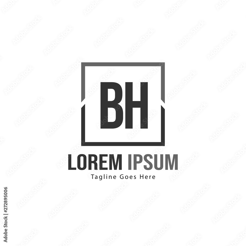 BH Letter Logo Design. Creative Modern BH Letters Icon Illustration