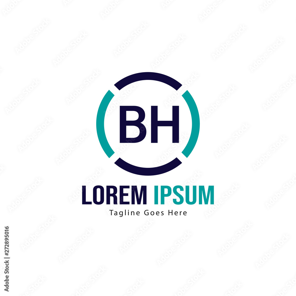 BH Letter Logo Design. Creative Modern BH Letters Icon Illustration BH Letter Logo Design. Creative Modern BH Letters Icon Illustration