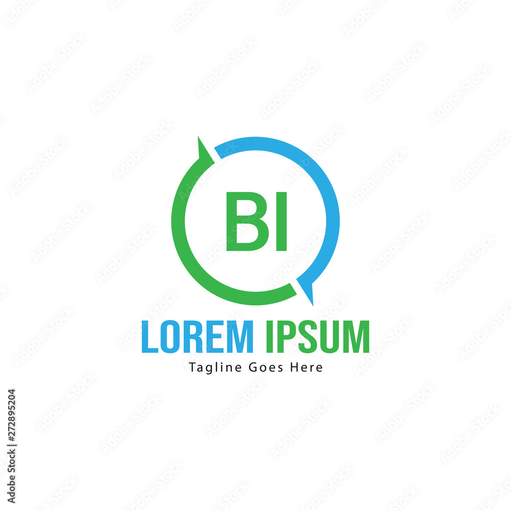 BI Letter Logo Design. Creative Modern BI Letters Icon Illustration BI Letter Logo Design. Creative Modern BI Letters Icon Illustration