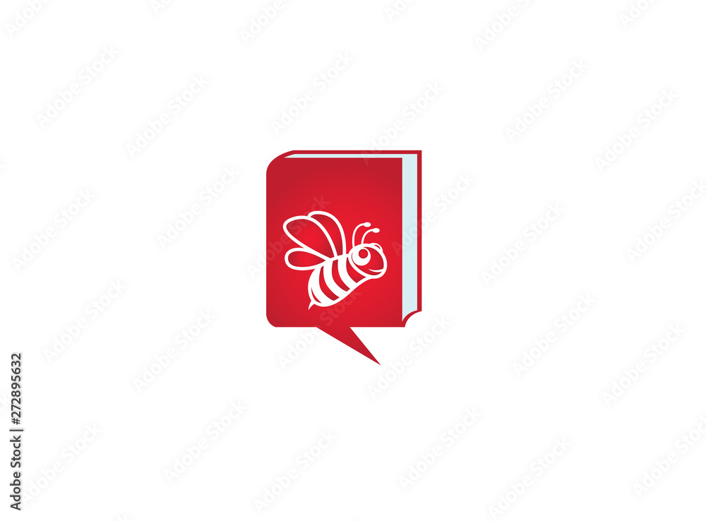 Happy bee open wings and fly for logo design illustration in chat icon Happy bee open wings and fly for logo design illustration in chat icon