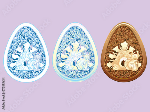 Carved Style Easter Egg Resurrection version 1 Set