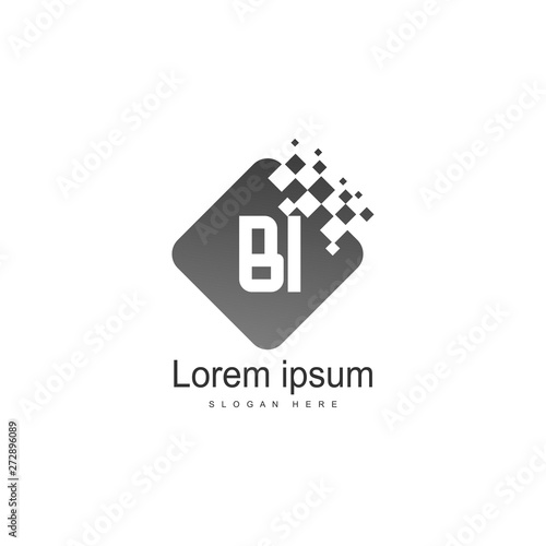 BI Letter Logo Design. Creative Modern BI Letters Icon Illustration