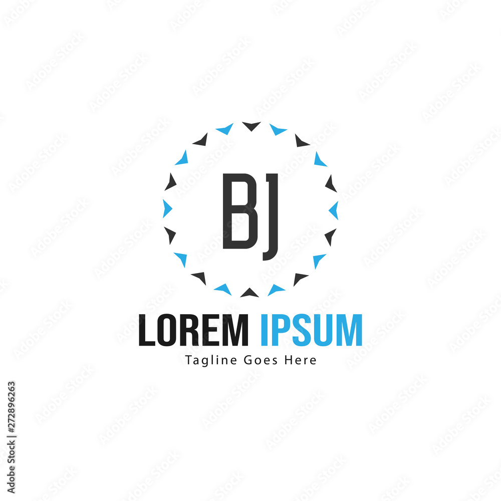 Obraz premium BJ Letter Logo Design. Creative Modern BJ Letters Icon Illustration