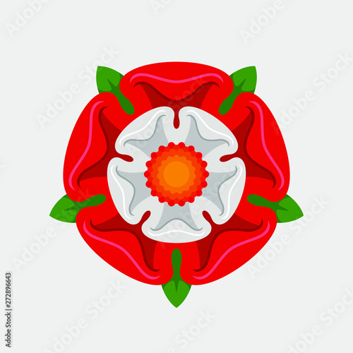 Heraldic Red Rose Vector Illustration