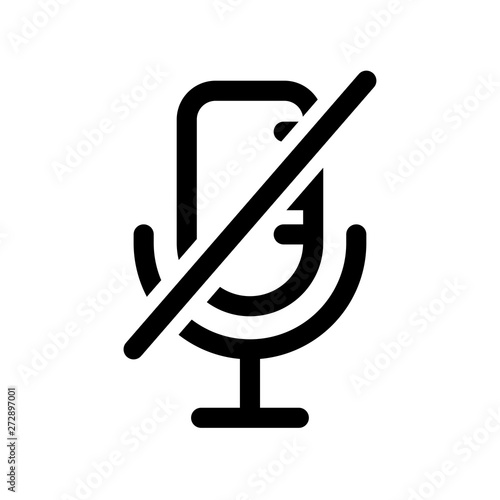 Mute microphone icon flat vector illustration design