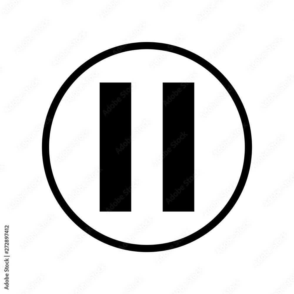 Pause icon flat vector illustration design Pause icon flat vector illustration design