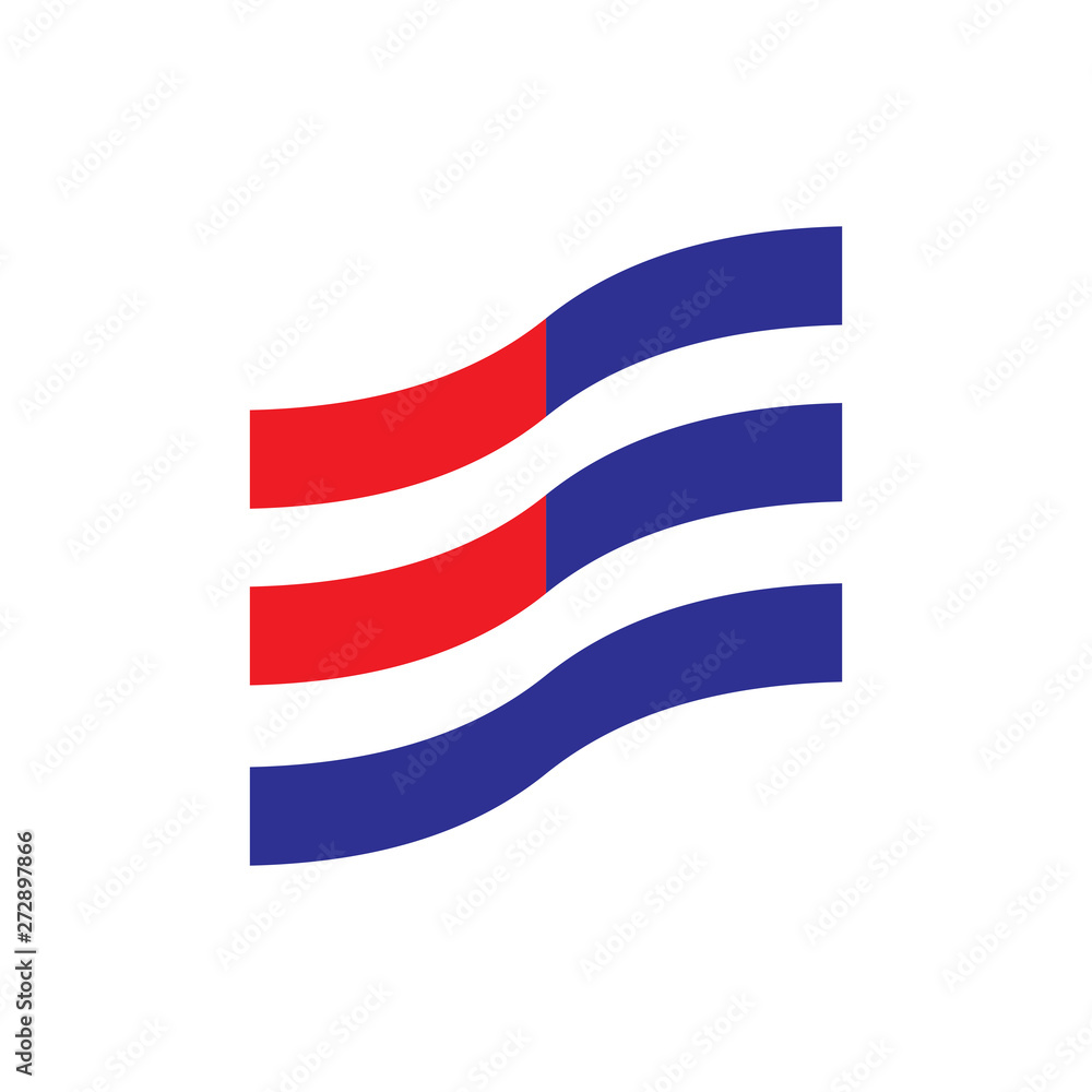 Blue and Red line Flag logo design vector Blue and Red line Flag logo design vector