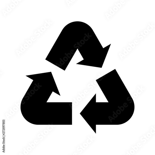 Recycle symbol icon flat vector illustration design