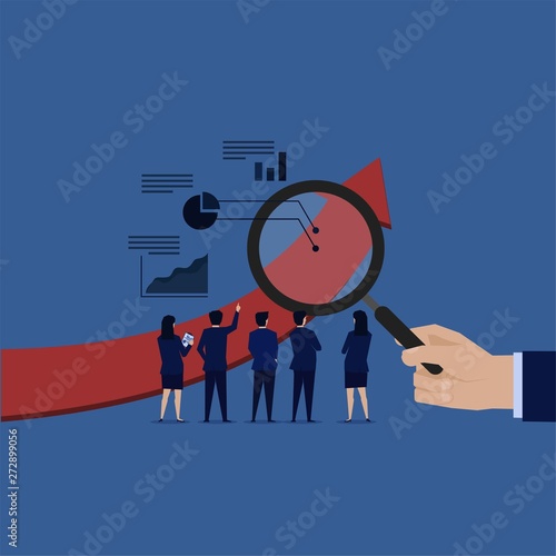 Business team get financial loss. Illustration For Wallpaper, Banner, Background, Book Illustration, And Web Landing Page.