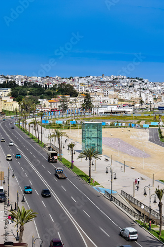 Panoramic View of Moroccan Coast, Tangier City, Morocco