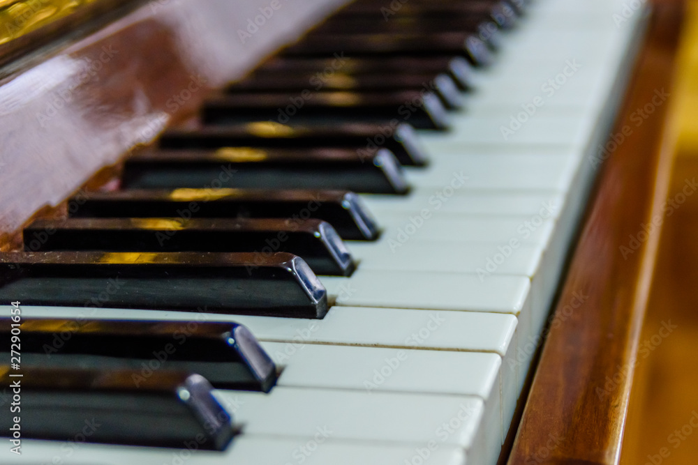Closeup of the black and white piano keys Closeup of the black and white piano keys